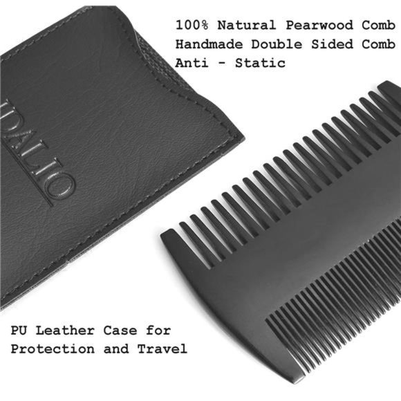 Beard Brush and Comb Set for Men Grooming with Natural Boar Bristle Beard Brush - Picture 3 of 7